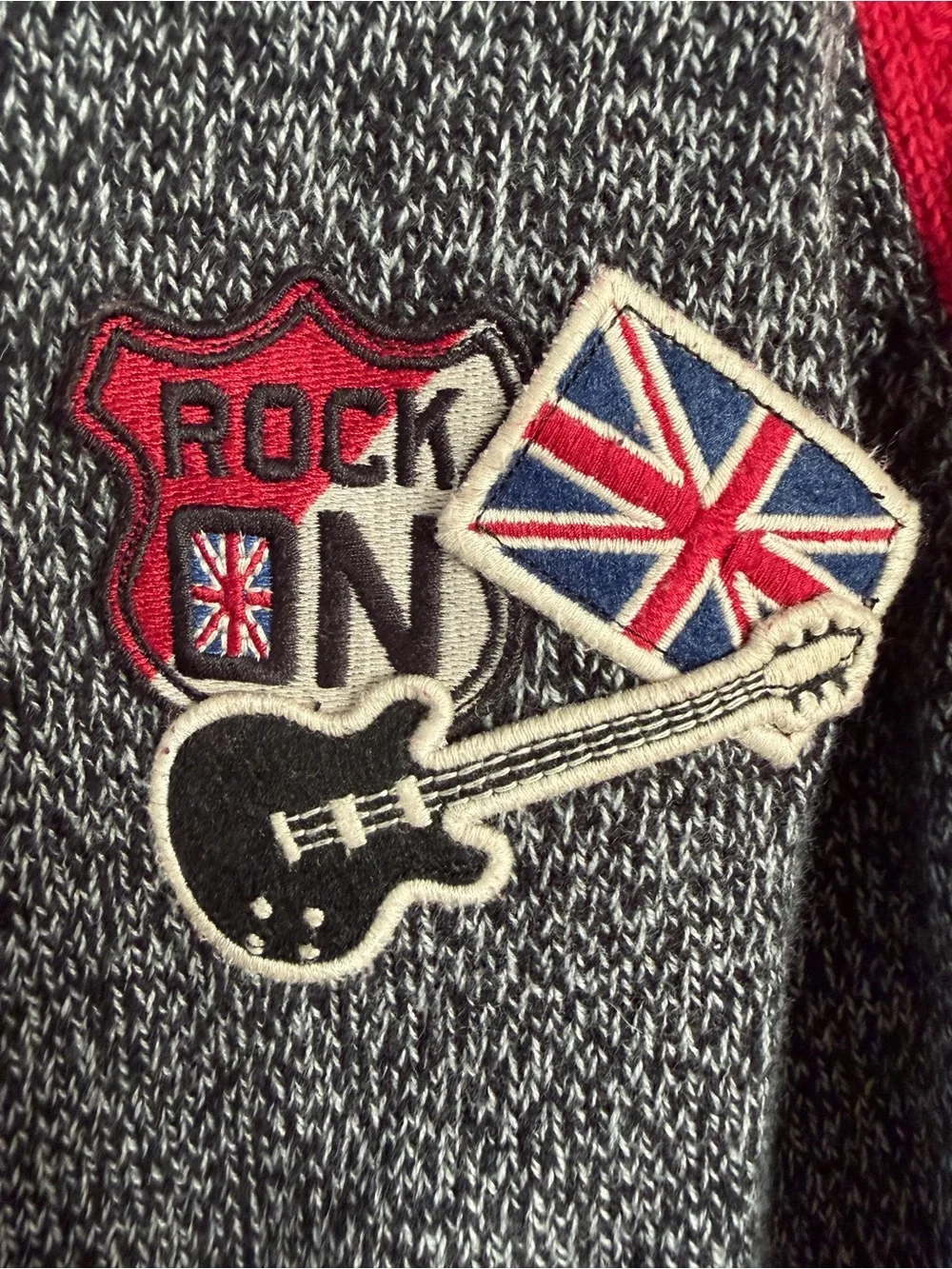 Vintage Gymboree London Rocker British Flag 🇬🇧 Guitar 🎸 Raglan Knit Sweater